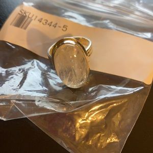 BNWT CLEAR MOONSTONE SILVER BAND SZ 7